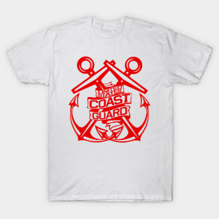 U.S. Coast Guard - Crossed Anchors in Red T-Shirt