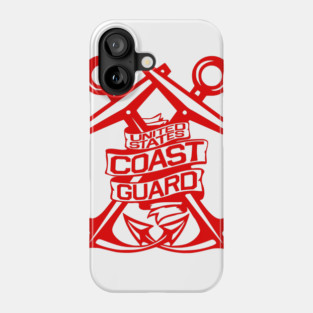 U.S. Coast Guard - Crossed Anchors in Red Phone Case