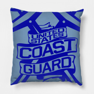 U.S. Coast Guard - Crossed Anchors in Blue Pillow