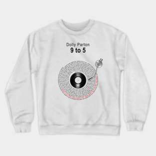 9 TO 5 LYRICS ILUSTRATIONS Crewneck Sweatshirt