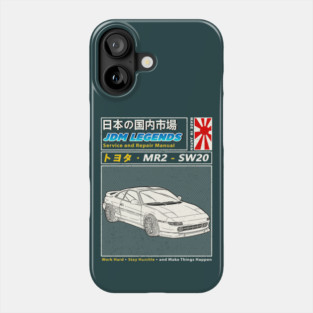 Toyota  MR2 SW20 1989 Car Manual Book Cover Phone Case