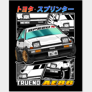 Toyota Sprinter Trueno (AE86) Streeting Racing Posters and Art