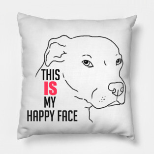 Funny Pitbull, Cute Pitbull, Funny Dog, Grumpy Dog Pillow