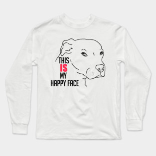 Funny Pitbull, Cute Pitbull, Funny Dog, Grumpy Dog Long Sleeve T-Shirt