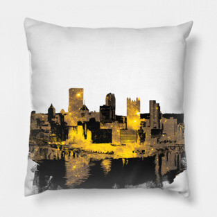 Pittsburgh Skyline Nebula Pillow