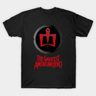 THE GREATEST AMERICAN HERO - Black Shield & Caption T-Shirt