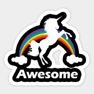 Awesome Rainbow Unicorn Design Sticker