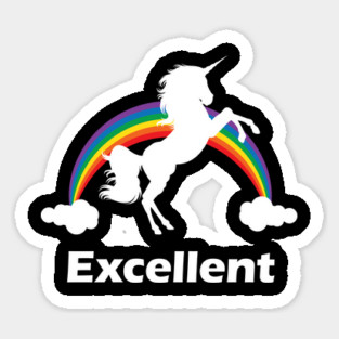 Excellent Rainbow Unicorn Design Sticker