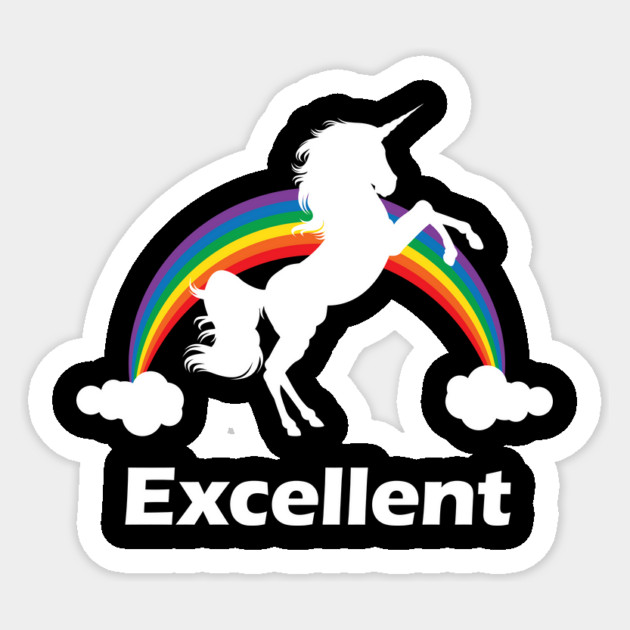 Excellent Rainbow Unicorn Design Sticker by Nonstop Shirts