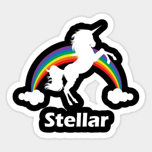 Stellar Rainbow Unicorn Design Sticker by Nonstop Shirts