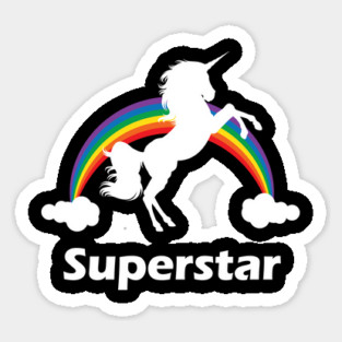 Superstar Rainbow Unicorn Design Sticker