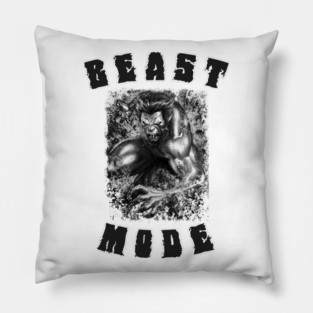 Beast Mode Monochrome Pillow