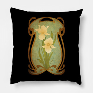 Art Nouveau Flowers Pillow