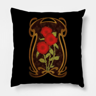 Art Nouveau Rose Pillow