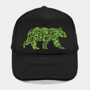 8-Bit Green Camouflage Bear for Nerdy Bears and Gaymers | BearlyBrand Hat