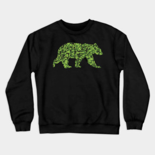 8-Bit Green Camouflage Bear for Nerdy Bears and Gaymers | BearlyBrand Crewneck Sweatshirt