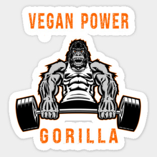 vegan power workout muscle gorilla bodybuilding Sticker