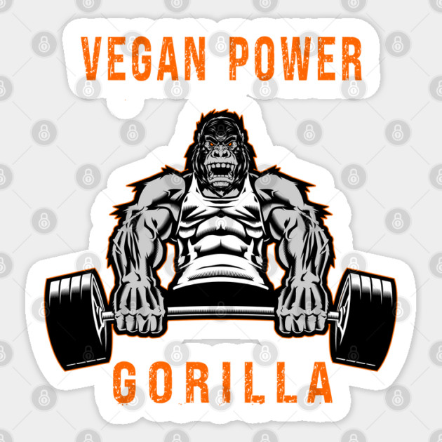 vegan power workout muscle gorilla bodybuilding Sticker by Prinyos