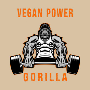 vegan power workout muscle gorilla bodybuilding T-Shirt