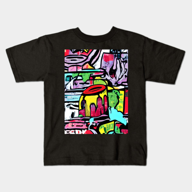 authentic 70s pop art pattern Kids T-Shirt by Prinyos