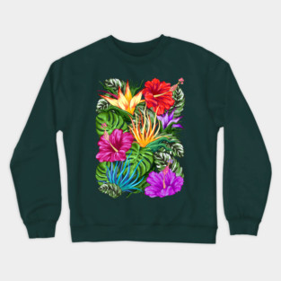 Tropical Flora Summer Mood Crewneck Sweatshirt