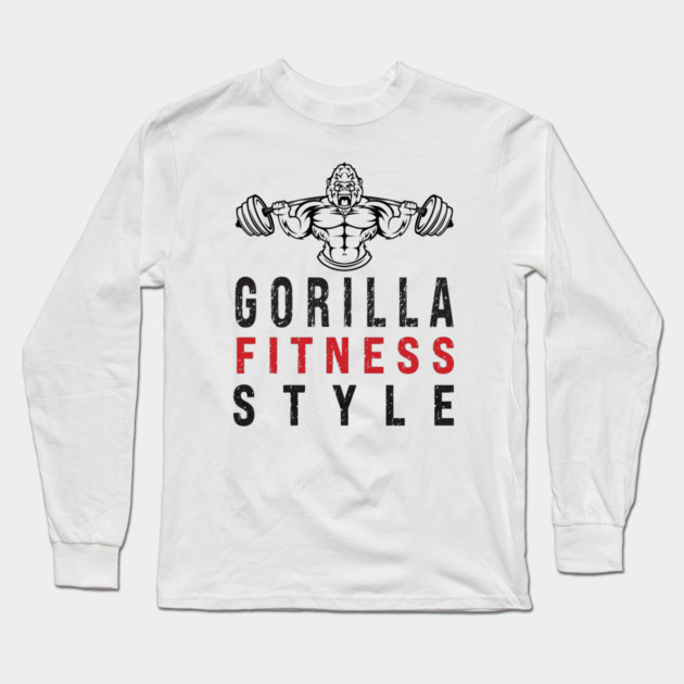 Gorilla Fitness Style Long Sleeve T-Shirt by Prinyos