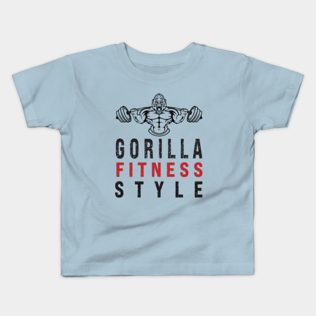 Gorilla Fitness Style Kids T-Shirt by Prinyos