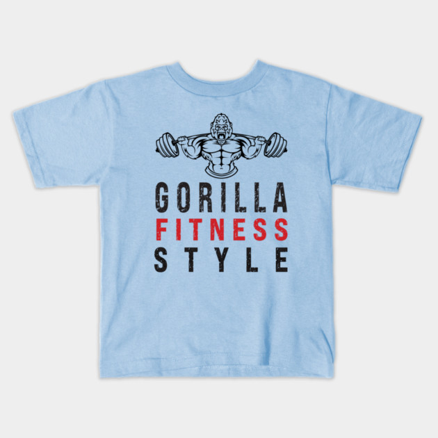 Gorilla Fitness Style Kids T-Shirt by Prinyos