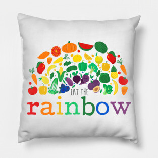 Eat the Rainbow - Vegetable, Vegan, Vegetarian, Plant Based Diet Pillow