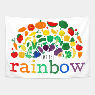 Eat the Rainbow - Vegetable, Vegan, Vegetarian, Plant Based Diet Tapestry
