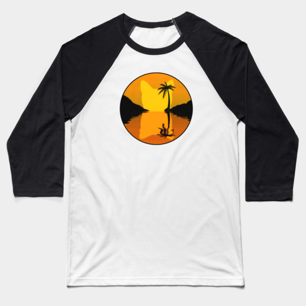 Cat Sunset Baseball T-Shirt by Pete the Cat Guy