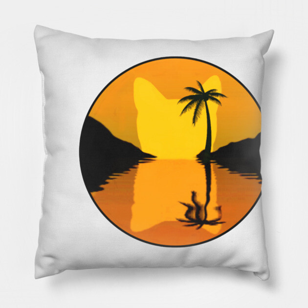 Cat Sunset Pillow by Pete the Cat Guy