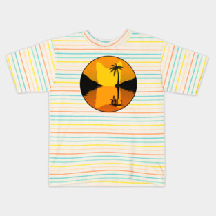 Cat Sunset Kids T-Shirt