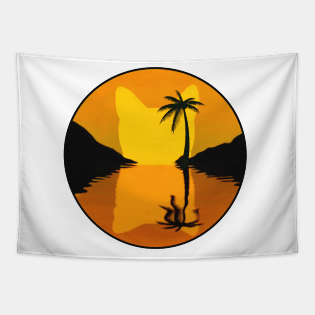 Cat Sunset Tapestry by Pete the Cat Guy