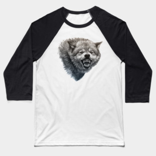 Snarling Wolf Baseball T-Shirt