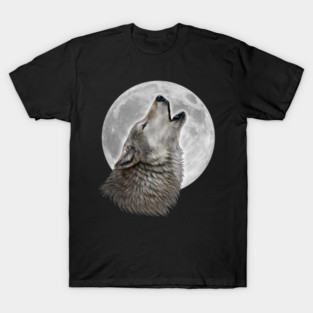 Wolf howling at the Moon T-Shirt