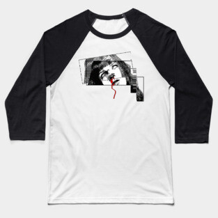Mia Wallace Glitch Art ∆∆∆ Aesthetic Graphic Design Baseball T-Shirt