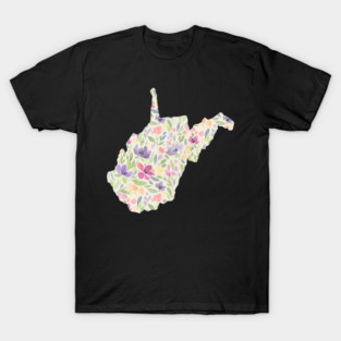 West Virginia Silhouette Florals T-Shirt