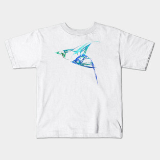 Line Drawings - Bluebird in Flight Kids T-Shirt