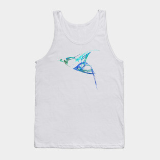 Line Drawings - Bluebird in Flight Tank Top