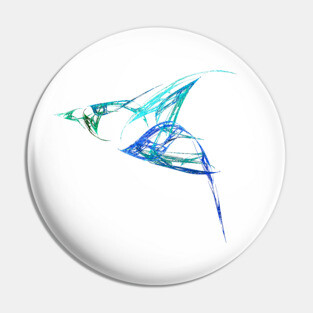 Line Drawings - Bluebird in Flight Pin