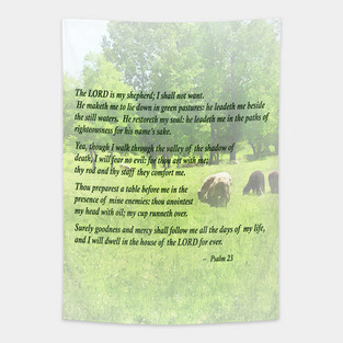 Inspirational - Psalm 23 The Lord Is My Shepherd Tapestry