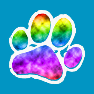 Rainbow Paw Print - White T-Shirt