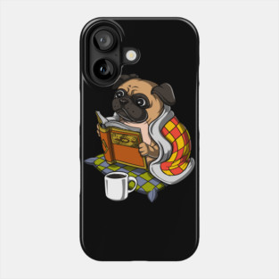 Pug Book Reading Dog Phone Case