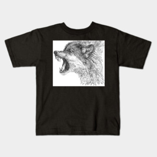 Snarling Wolf Kids T-Shirt