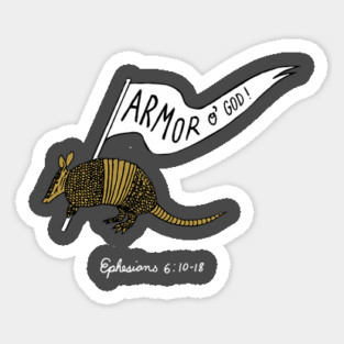 Armor Of God Armadillo Sticker