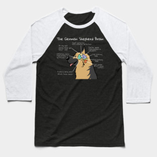 German Shepherd Brain Anatomy Baseball T-Shirt
