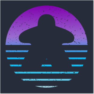 Retro Board Game Meeple Posters and Art