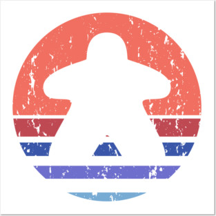 Retro Board Game Meeple Posters and Art