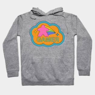 Colorful 90s Retro Board Game Meeple Hoodie